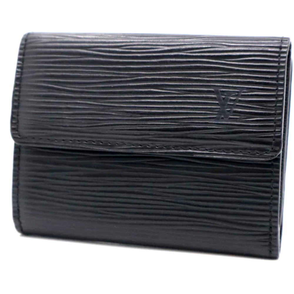 Louis Vuitton Ludlow Compact Epi Leather Coin Purse Card Wallet Black Authentic